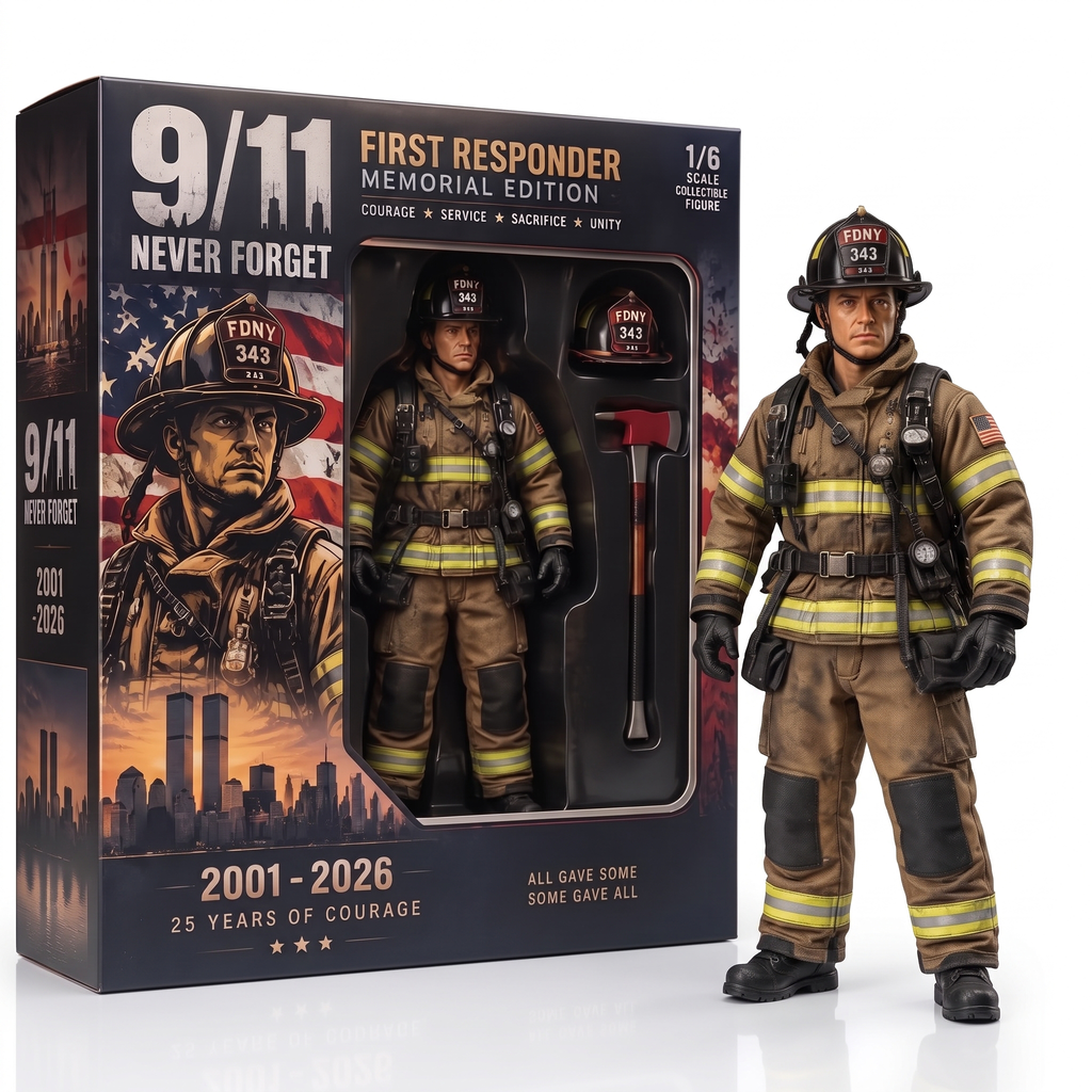 A Tribute to the 25th Anniversary of 9/11 (2001–2026): "First Responder" Firefighter Premium Collectible Figure