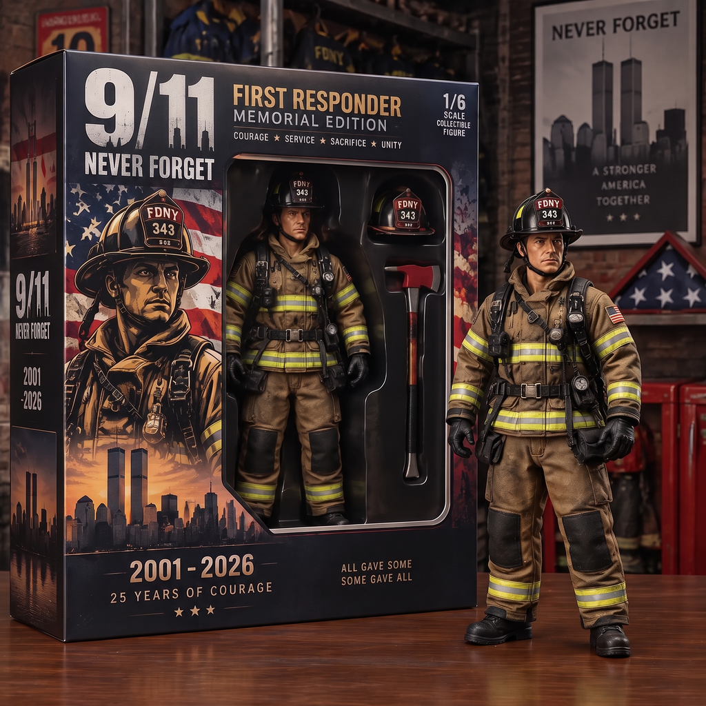 A Tribute to the 25th Anniversary of 9/11 (2001–2026): "First Responder" Firefighter Premium Collectible Figure