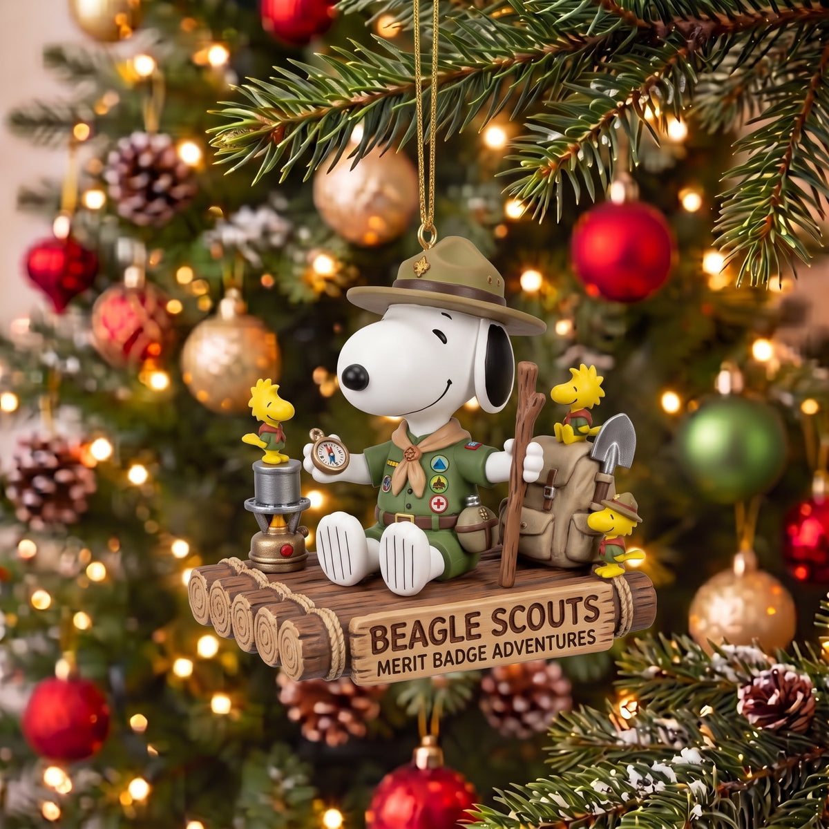 Beagle Scouts  & Woodstock Holiday Ornament