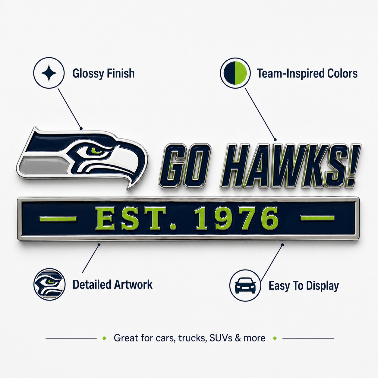 🏈 Football Team Car Emblem – 32 Team Designs