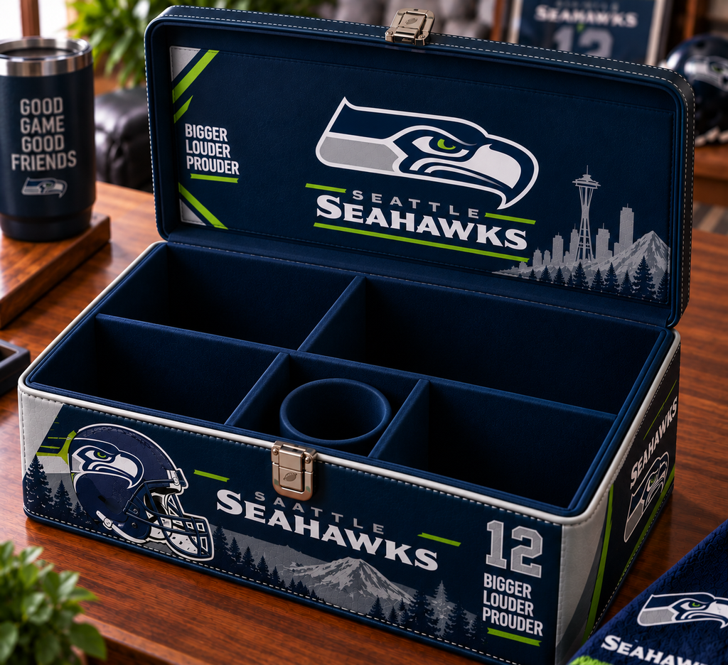 Seattle Seahawks Personalized Mahjong Storage Box