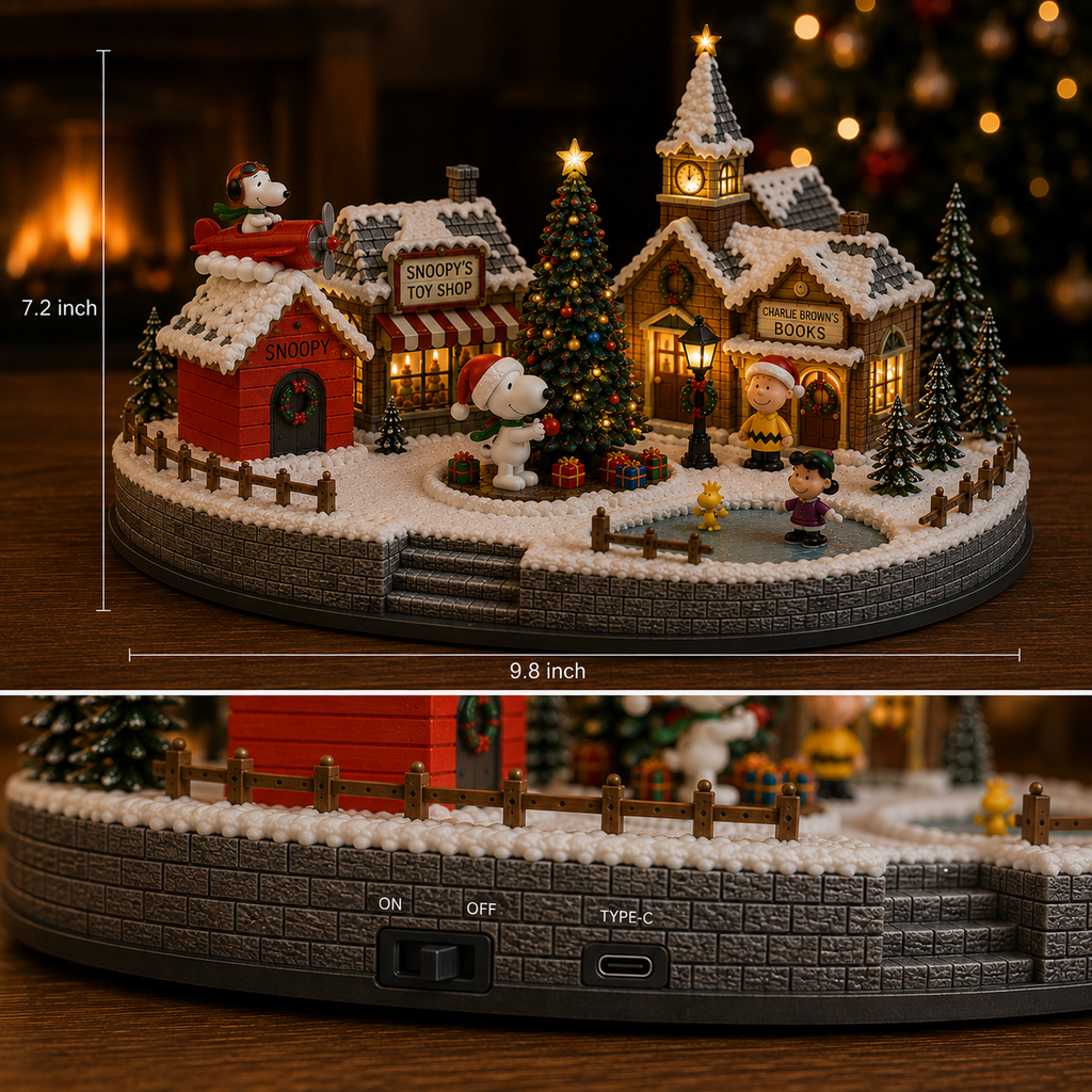Snoopy Christmas Light-Up Village