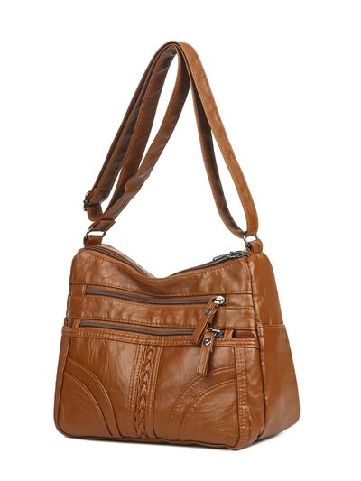 PU Leather Adjustable Strap Shoulder Bag
