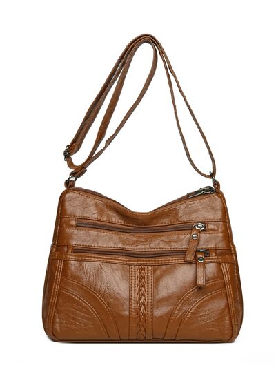 PU Leather Adjustable Strap Shoulder Bag